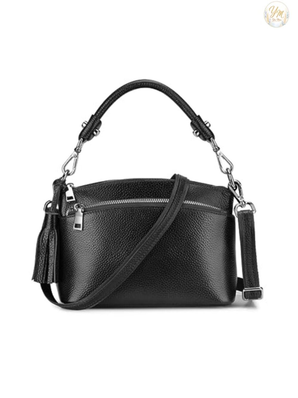 Genuine Leather Crossbody Bag Small Satchel Purse Detachable Strap
